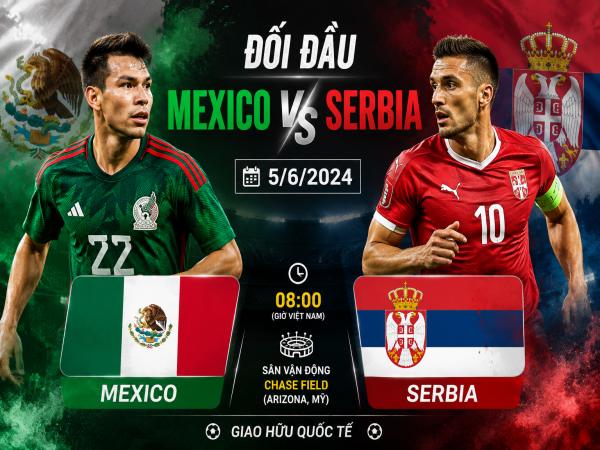 Thống kê về đối đầu Mexico đấu với Serbia ngày 5/6 chi tiết